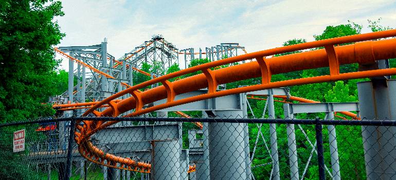 5 fun things to do in Mason OH this spring 1 Roller coaster track in Kings Island Mason OH
